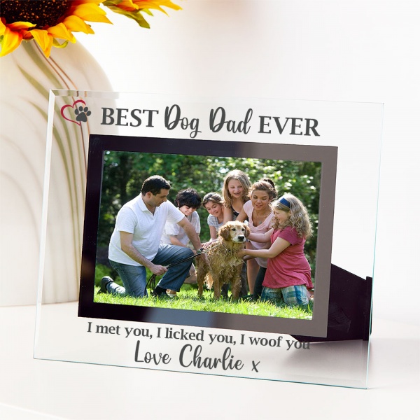 Personalised Best Dog Dad Ever Photo Frame 6x4'' or 7x5''